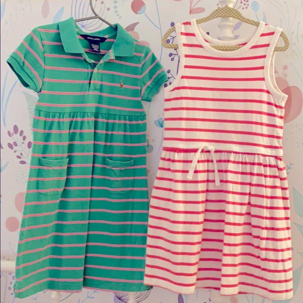 (2) stripe summer dresses. GAP & Ralph Lauren sz5